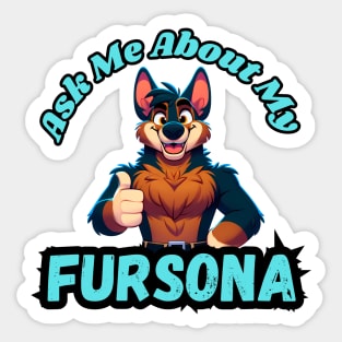 Ask Me About My Doberman Fursona Furry Art Sticker